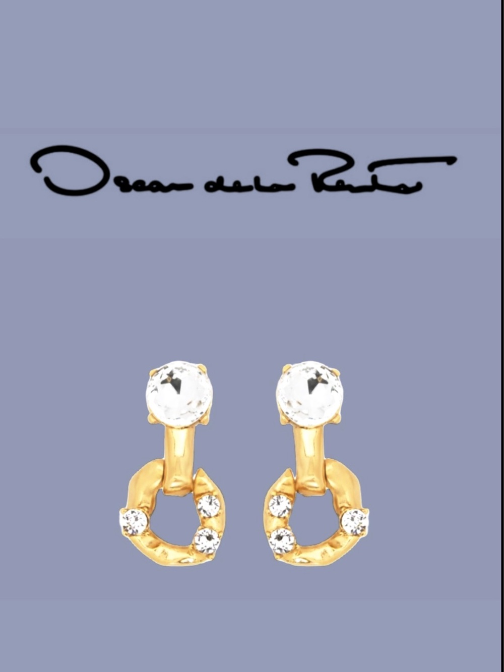Oscar de la Renta Doorknocker SCRAMBLE Burnished Gold CHAIN-LINK EARRINGS